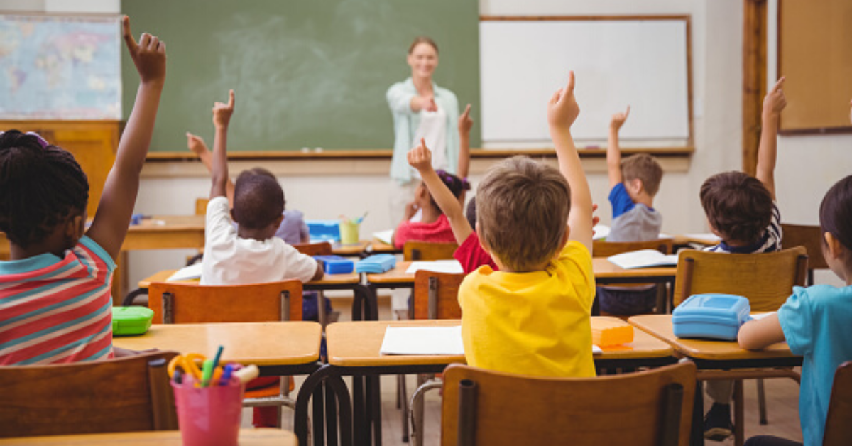 Teacher and students in a classroom