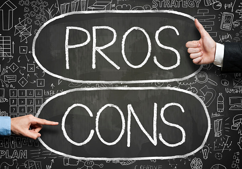 Chalkboard Depiction of Pros and Cons